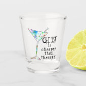 Gin is goedkoper dan therapie shot glas (Voorkant)