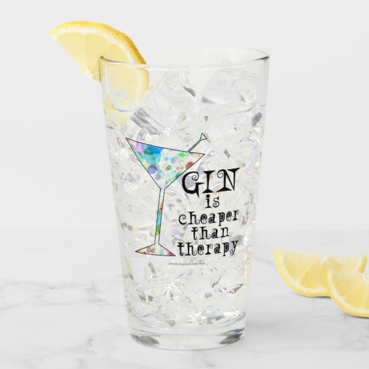 Gin is goedkoper dan Therapy #Drink #Highball #Pin Glas (Voorkant ijs)