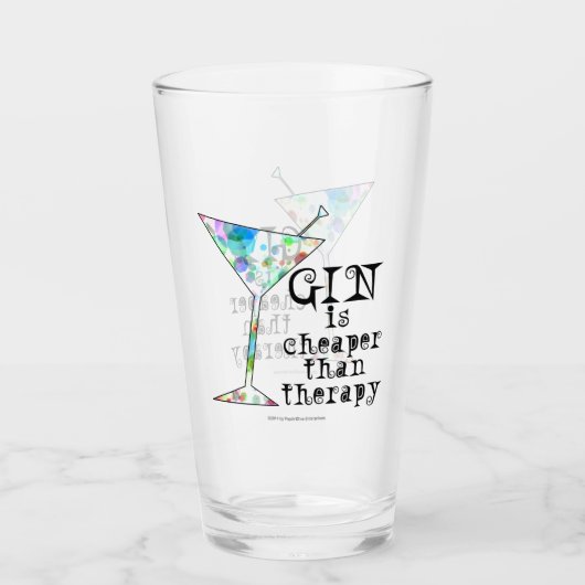 Gin is goedkoper dan Therapy #Drink #Highball #Pin Glas (Voorkant)