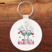 Gin Is My Valentine Hearts Matching Drinker Family Sleutelhanger (Voorkant)