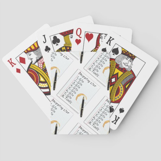 GIN LIEFHEBBER BOODSCHAPLIJST POKERKAARTEN (Achterkant)