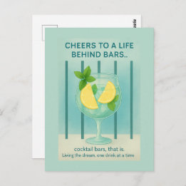 Gin Lover Card | Cheers Cocktail Humorous Briefkaart
