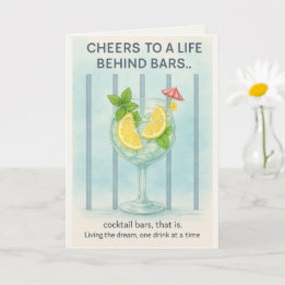 Gin Lover Greeting Card | Cocktail Bar Humor  Kaart