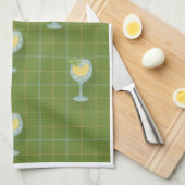 Gin Lover Plaid Tea Towel – Olive  & Ivory  Theedoek (Quarter Fold)
