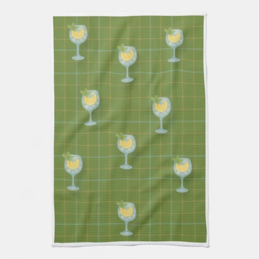 Gin Lover Plaid Tea Towel – Olive  & Ivory  Theedoek (Verticaal)