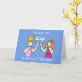 Gin Lover's Birthday Humor voor haar. Kaart (Gele Bloem)