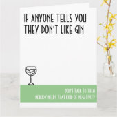 Gin Lover's Grote Groene Dag Kaart (Gele Bloem)