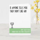 Gin Lover's standaard groene dag Kaart (Gele Bloem)