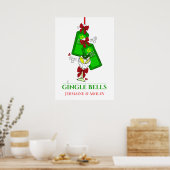Gin Martini Cocktail Drinker Funny Kerstmis Poster (Keuken)