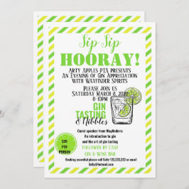 Gin-proevende schimmelwerende stof gin en tonic kaart