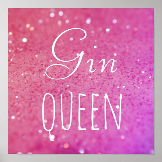 Gin Queen Pink Bokeh Poster (Voorkant)
