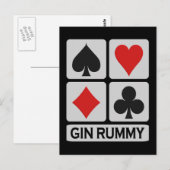 Gin Rummy briefkaart (Voorkant / Achterkant)