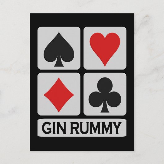 Gin Rummy briefkaart (Voorkant)