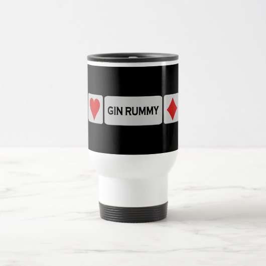 Gin Rummy-mok - kies stijl en kleur Reisbeker (Center)