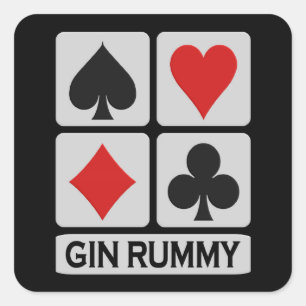 Gin Rummy-stickers Vierkante Sticker