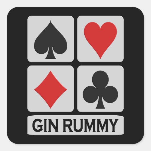 Gin Rummy-stickers Vierkante Sticker (Voorkant)