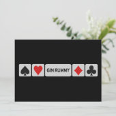 Gin Rummy-uitnodiging Kaart (Staand voorkant)