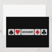 Gin Rummy-uitnodiging Kaart (Voorkant / Achterkant)