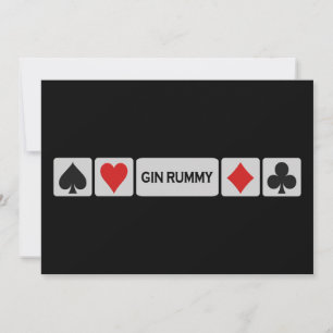 Gin Rummy-uitnodiging Kaart