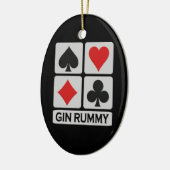 Gin Rummy-versiering Keramisch Ornament (Links)