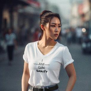 Gin Sanity Dames V Hals T-shirt