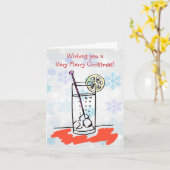 Gin Sling Prettig Kerstfeest Kaart (Gele Bloem)