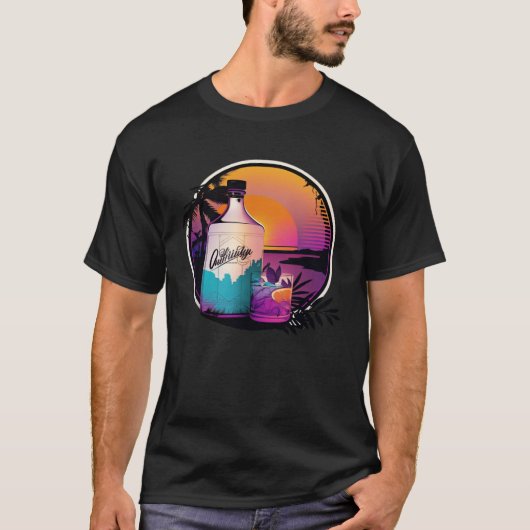 Gin Synthwave 80s Retrowave Aesthetic T-shirt (Voorkant)