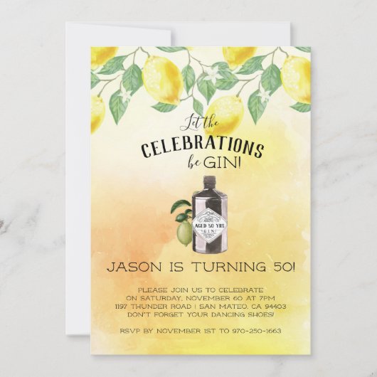 Gin Threspect Birthday Party Kaart (Voorkant)