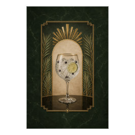 Gin & Tonic Art Deco Poster | Bar Kunst