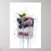 Gin & Tonic 'Blueberry and Pomegranate' Poster (Voorkant)