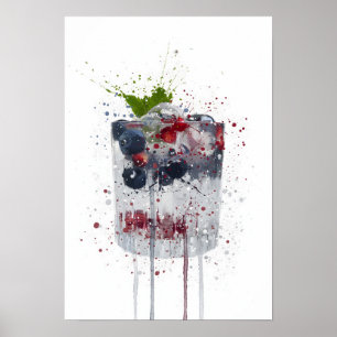 Gin & Tonic 'Bosbes en Granaatappel' Poster