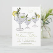Gin & Tonic, Cocktail, Drinken, Vrijgezellenfeest Kaart (Staand voorkant)
