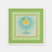 Gin & Tonic Cocktail Napkin – Mint Plaid Servet (Voorkant)