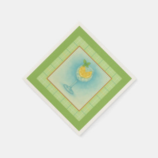 Gin & Tonic Cocktail Napkin – Mint Plaid Servet