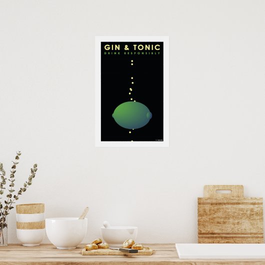 Gin & Tonic (klein Poster) Poster (Keuken)