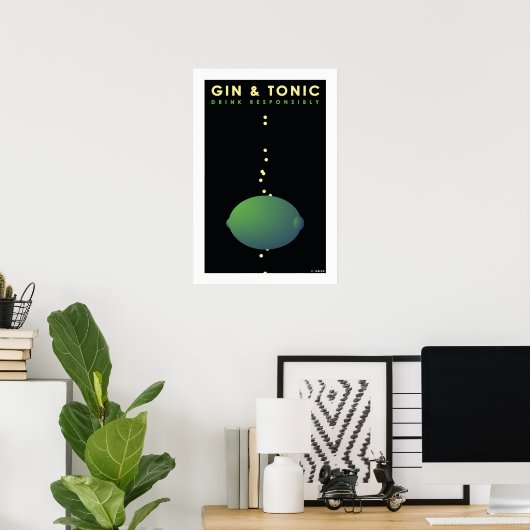 Gin & Tonic (klein Poster) Poster (Thuiskantoor)