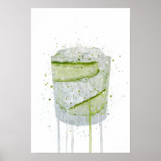 Gin & Tonic 'Komkommer' Poster (Voorkant)