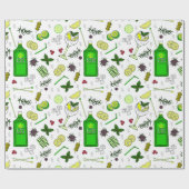 Gin Tonic Liefde Gin Drinker Cocktailfeest Patroon Cadeaupapier (Vlak)