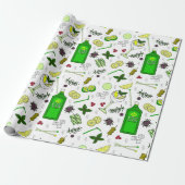 Gin Tonic Love Gin Drinker Cocktail Party Pattern Cadeaupapier (Uitgerold)