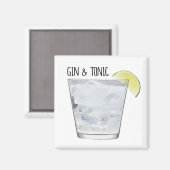 "Gin & Tonic" Magneet voor Bar Keuken Geometrische (Voorkant / Achterkant)