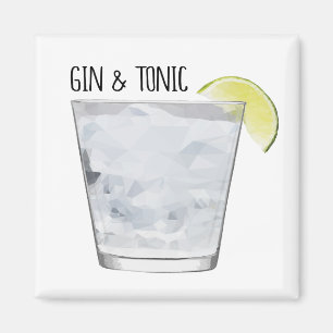 "Gin & Tonic" Magnet voor Bar Kitchen Geometrische