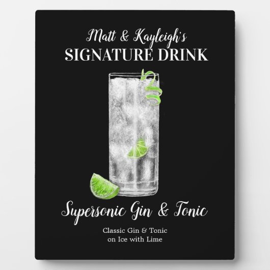 Gin & Tonic ・ PERSONALIZE deze Drink van de Handte Fotoplaat (Voorkant)