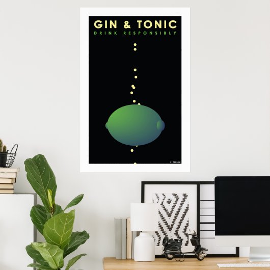 Gin & Tonic (Poster voor groot archiefpapier) Poster (Thuiskantoor)