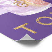 Gin & Tonic Retro Paarse Cocktail Waterverf Poster (Hoek)