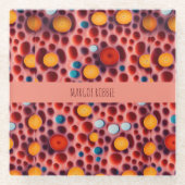 Gin Tonic Soda Waterverf Patroon Glazen Onderzetter (Voorkant)