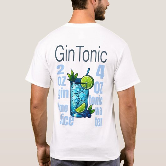 Gin Tonic T-Shirt – Crisp Botanical Cocktail (Achterkant)
