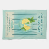 Gin & Tonic Tea Towel | Duck Egg Blue Kitchen Gift Theedoek (Horizontaal)