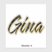 Gina black gold Lettering Aufkleber Sticker (Vel)