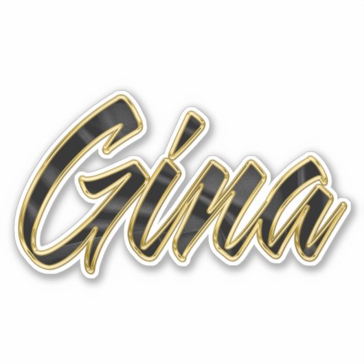 Gina black gold Lettering Aufkleber Sticker (Voorkant)