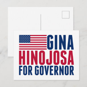 Gina Hinojosa voor gouverneur 2026 Texas verkiezin Briefkaart